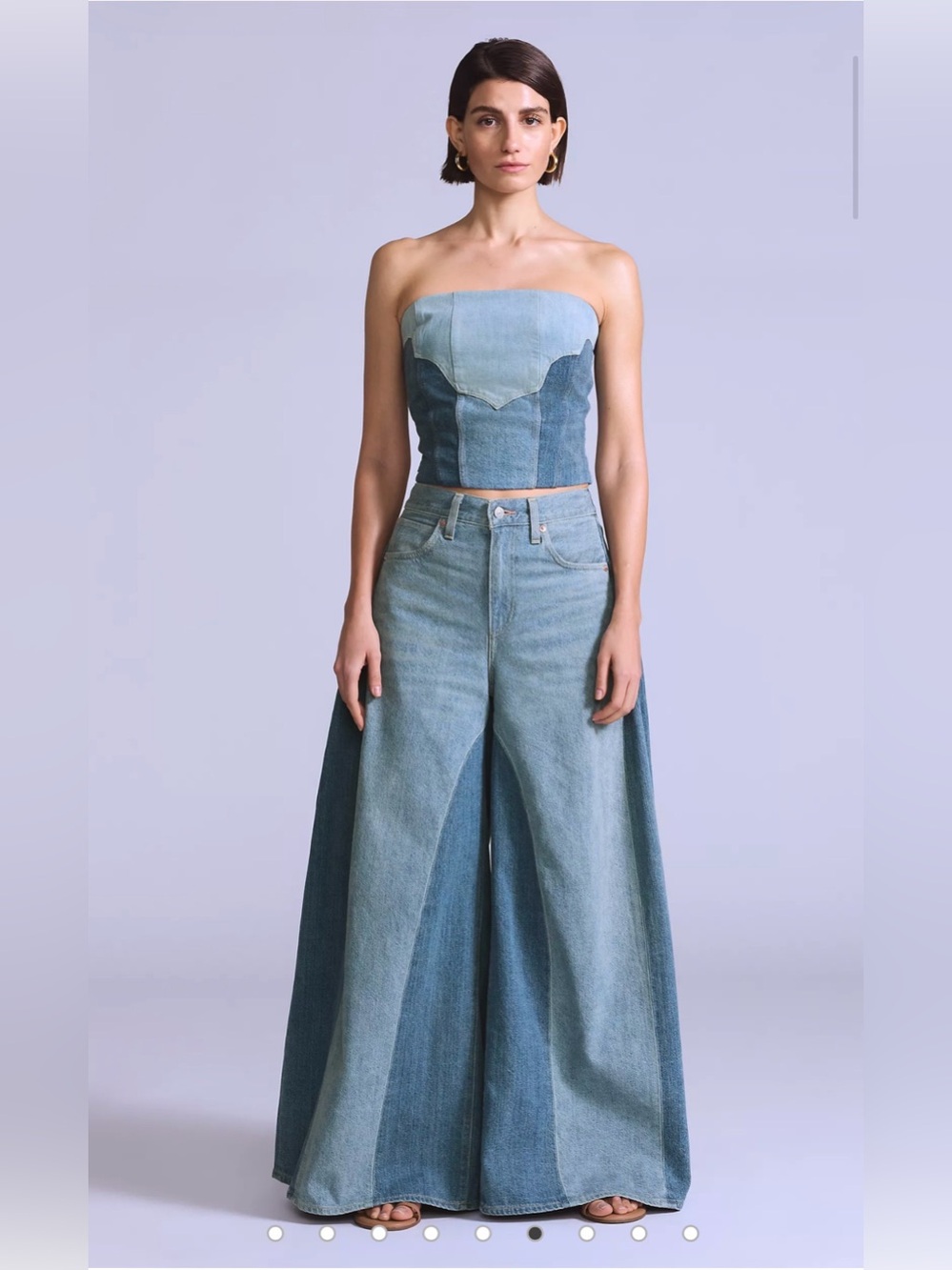 NWT Rare Levi's Premium Blue Tab Roper Extra Wide Leg Patchwork Jeans - Size 32 - Picture 13 of 14